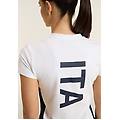 t-shirt donna italia fgi bianca in jersey elasticizzato white-dark sapphire donna extra large