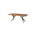 tavolo da pranzo in legno di acacia e resina epossidica nera 160x90x76 laccato natur / gambe a