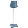 zafferano lampada a led da tavolo poldina pro blu avio ricaricabile e dimmerabile con batteria fino