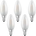 set da 5 lampadine led filamento e14 oliva opaco luce calda 4w= 470 lm (equiv 40 w) 300&deg;