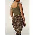 pantaloni wr. up stile cargo con vita alta in jersey camo marrone-mimetico donna extra small