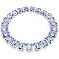 collana tennis millenia cristalli oversize taglio ottagonale blu placcato rodio os
