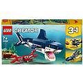 creator 31088 creature degli abissi set 3 in 1 con squalo giocattolo e animali marini giochi