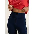 jeggings push up wr. up vita super alta con zip in tono dark jeans-seams on tone donna extra large