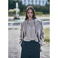 - pullover traforato in mohair con micro paillettes donna beige chiaro taglia s