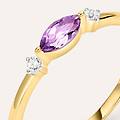 anello solitario am&eacute;lie oro giallo ametista cubic zirconia collezione am&eacute;lie misura 54