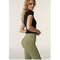 pantaloni vita media in jersey con cuciture decorative oil green donna large