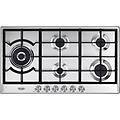 nsl590dx piano cottura a gas 5 zone 1 doppia corona griglie in ghisa 90 cm inox