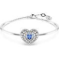 bracciale rigido hyperbola cuore blu placcato rodio os