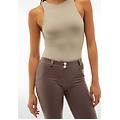 pantaloni push up wr. up vita regular similpelle semi lucida french roast donna small