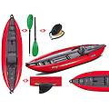 canoa gonfiabile twist1 rosso con pinna 043948-r (5c/11c) + pagaia touring-2 div. in 2 parti +