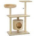 - albero per gatti con tiragraffi in sisal 95 cm beige