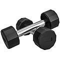 - set 2 manubri a 12 lati da 5 kg in metallo e gomma con impugnatura antiscivolo 25x9. 5x9. 5 cm