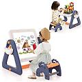 set tavolo e cavalletto artistico 2-in-1 per bambini tavolo multiattività con sedia e piano