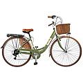 bici da città dolce vita by venere 28 con cesto verde oliva