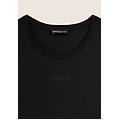 t-shirt manica corta con dettaglio cut out e strass nero donna small