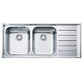lavello 2 vasche (116x51cm) nex 621 neptune inox spazzolato 101 0040 734