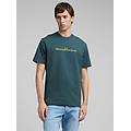 t-shirt in jersey con lettering ricamato