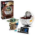 star wars grogu con hovercraft personaggio articolato e giocattolo baby yoda 75403