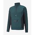 felpa fit woven half zip blu turchese nero s