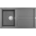 lgb40048 best 400 lavello granitek gocciolatoio reversibile 1 vasca 86 cm grigio cemento