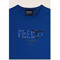 t-shirt comfort fit con maxi logo camouflage bluette uomo xxx large