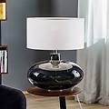 lampada da tavolo skien bianco vetro grigio fumè