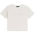 t-shirt cropped girocollo fit comfort con ricamo