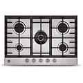 piano cottura a gas inox 75 cm 5 fornelli