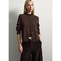 - cardigan in pura lana marrone regular fit con bottoni donna marrone scuro taglia l