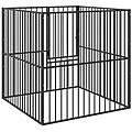 - box per cani 4 pannelli nero acciaio zincato