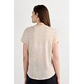maglia manica corta con scollo a v in lino the pure linen donna naturale taglia m
