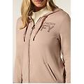 felpa donna con zip e cappuccio bordato in velluto fawn donna large