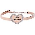 bangle do it with love in acciaio rosato e strass collezione lady message