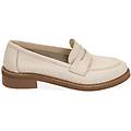 mocassini panna flat in pelle