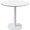 tavolo round con bordi effetto legno 75x70 cm (hx&oslash;) piano tavolo bianco struttura bianco