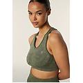 top sportivo seamless ice wash con spalline incrociate beetle green used donna medium/large