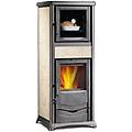 stufa a legna rossella plus forno 165 ceramica panna