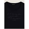 t-shirt donna manica lunga con scritta e strass nero donna extra small