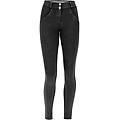 pantaloni push up wr. up 7/8 superskinny effetto bleached nero donna large