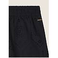 pantaloni in mussola doppiati in cotone ricamato sangallo nero donna xxs