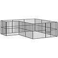 - box per cani 12 pannelli nero acciaio zincato
