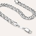 bracciale catena gentleman argento rodiato collezione gentleman bianco