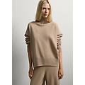 - maglione beige in pura lana over fit donna grigio taupe taglia m