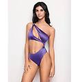 costume intero in charmeuse viola con stella marina sea star / viola / s viola