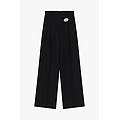 pantaloni ampi con vita alta e spilla