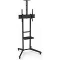 supporto tv pavimento mobile 32-75 pollici nero acciaio carrello pro