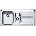 lavello 1. 5 vasche con gocciolatoio a destra rrx 651 l 100 x l 50 cm argento