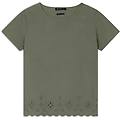 t-shirt regular in cotone con ricami sangallo