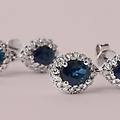 orecchini pendenti charlotte oro bianco zaffiro diamante diamante collezione charlotte oro bianco